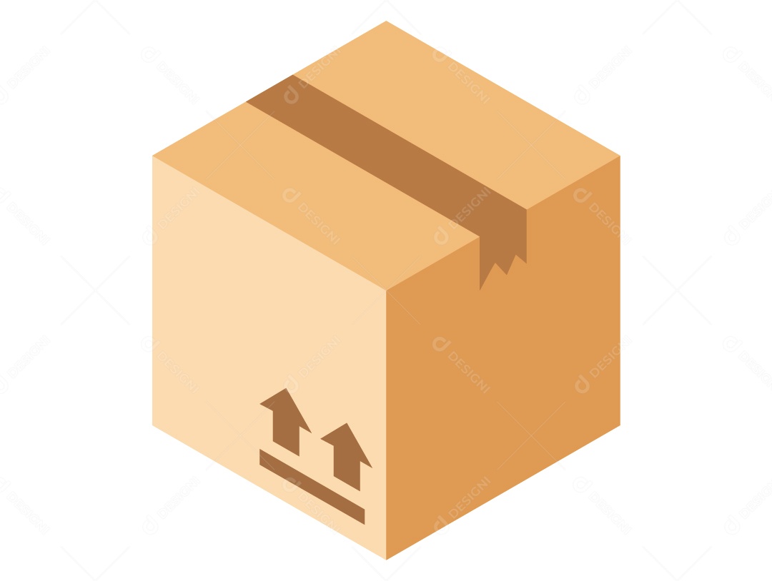 Caixa Fechada para Embalagem Ilustração Vetor EPS