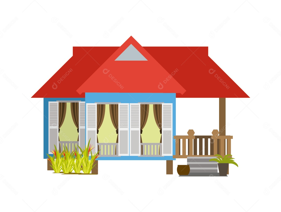 Casa de Família Muçulmana Vetor EPS