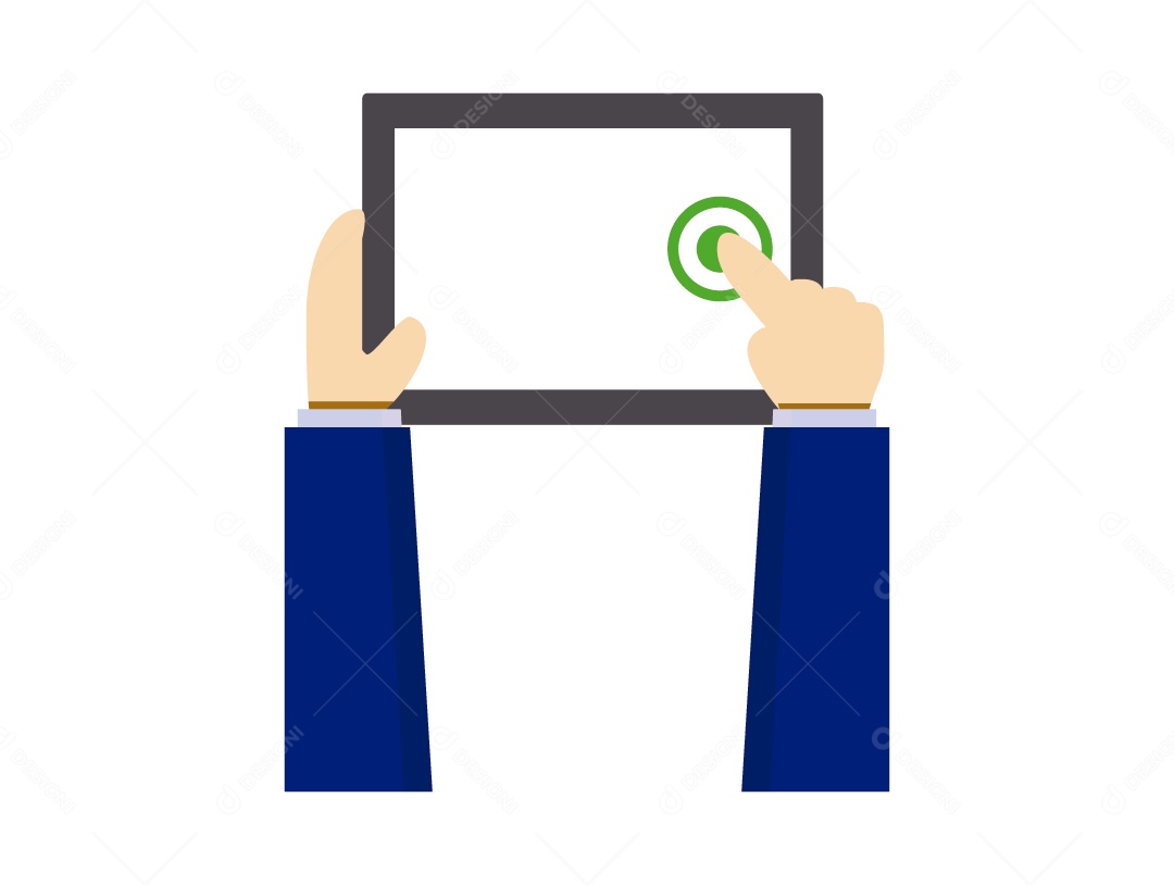 Mãos de Empresário Segurando Tablet Vetor EPS