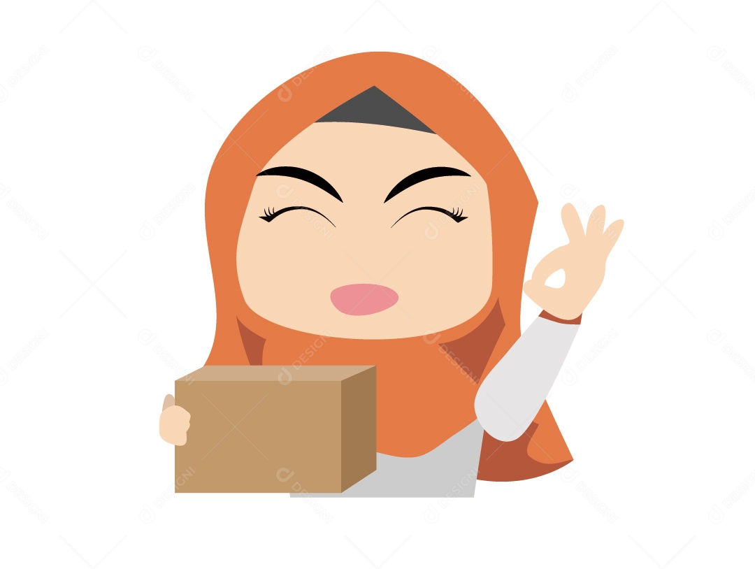 Menina Mulçumana de Hijabe Vetor EPS