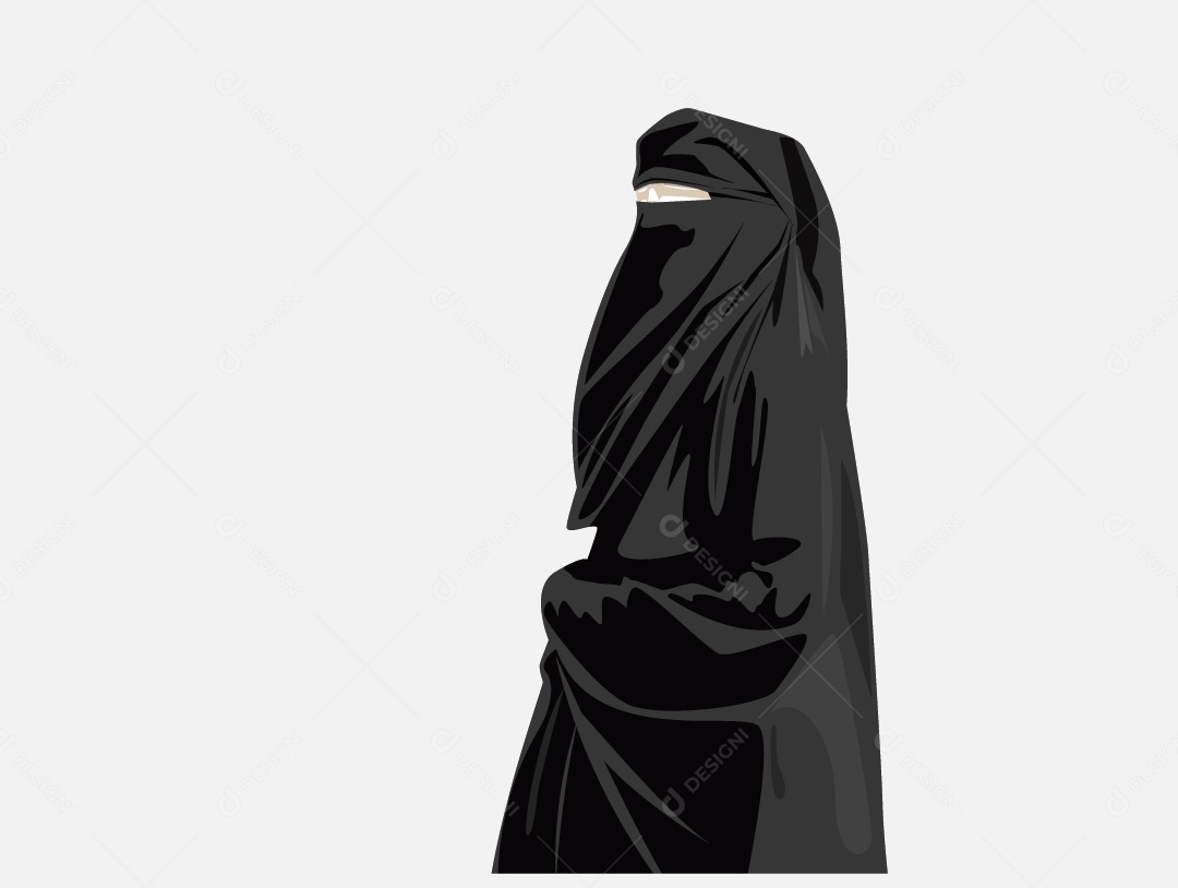 Mulher Mulçumana de Hijabe Vetor EPS