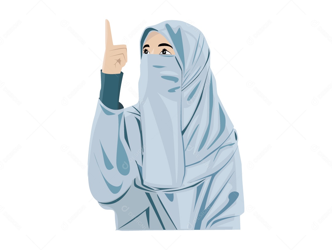 Mulher Mulçumana de Hijabe Vetor EPS