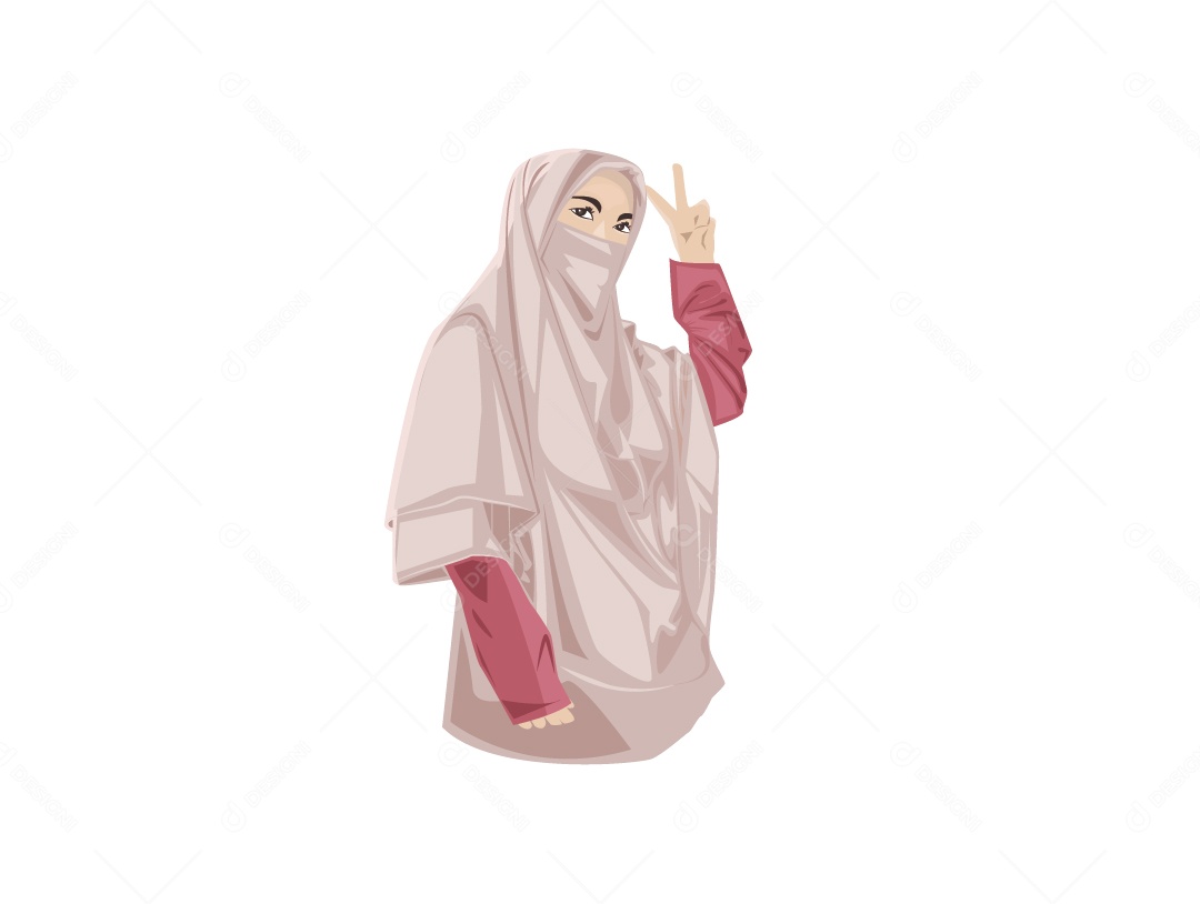 Mulher Mulçumana de Hijabe Vetor EPS