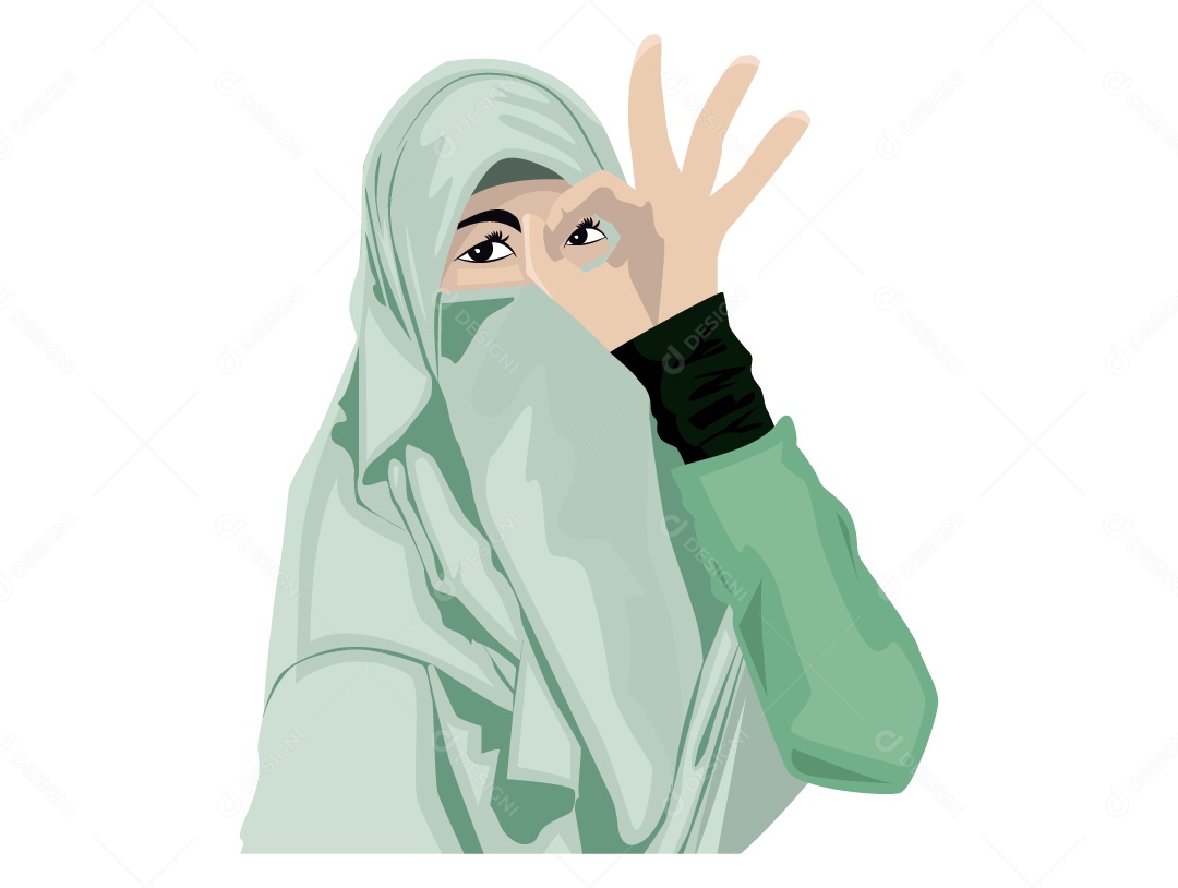 Mulher Mulçumana de Hijabe Vetor EPS
