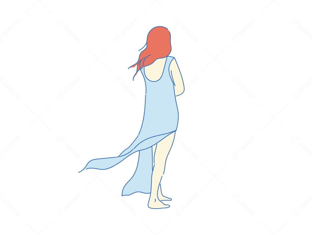 Mulher Garota Fazendo Passeio a Pé em Sua Viagem Vetor EPS