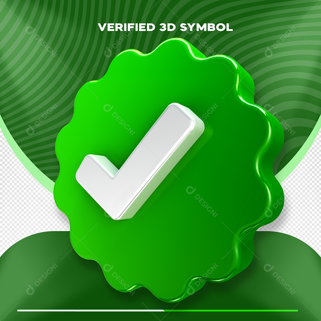 Elemento 3D Verde Aprovado Ou Verificado Para Composição PSD