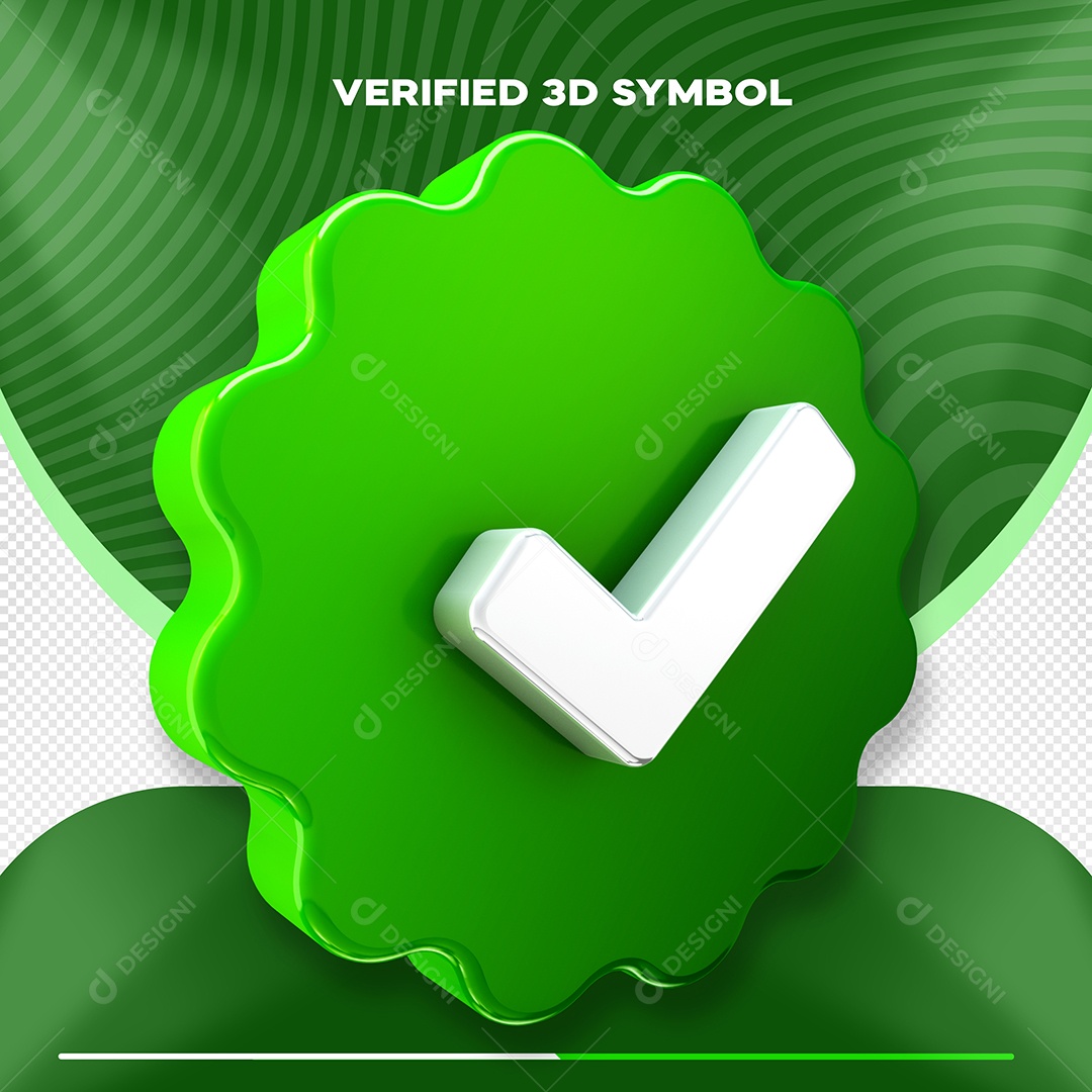 Elemento 3D Verde Aprovado Ou Verificado Para Composição PSD