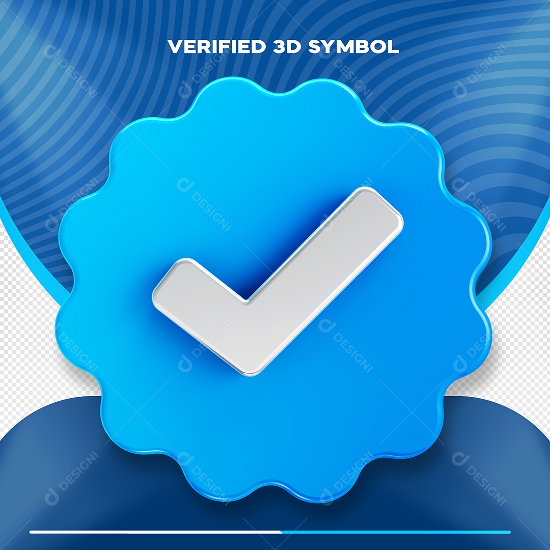 Ícone 3D Azul Aprovado Ou Verificado Para Composição PSD