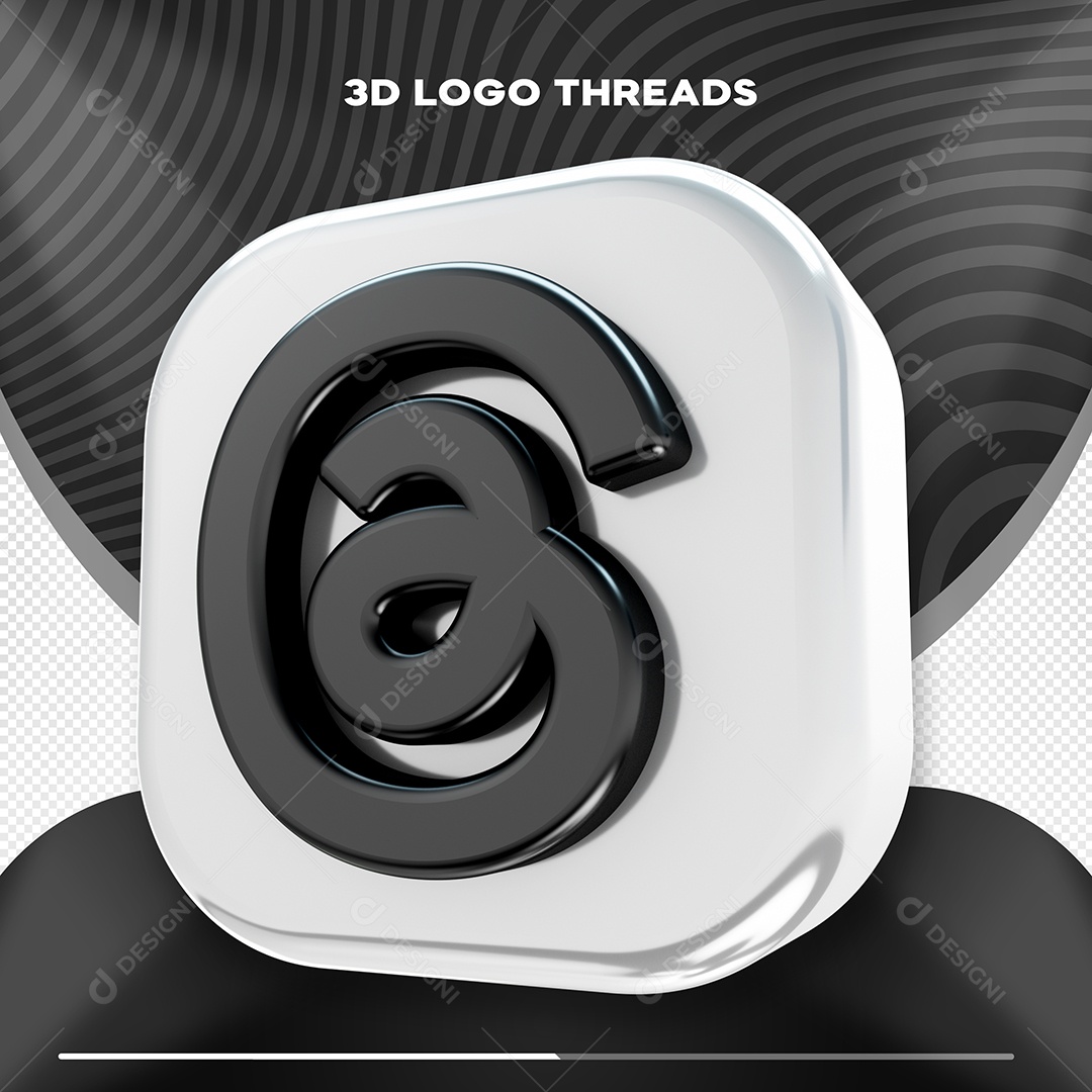 Elemento 3D Threads Composição PSD