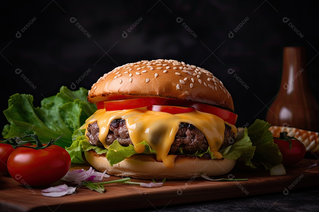 Delicioso hamburguer grelhado