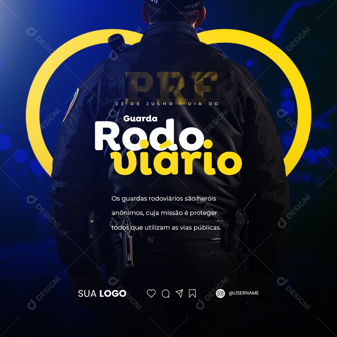 Dia do Guarda Rodoviário São Heróis Anônimos Social Media PSD Editável