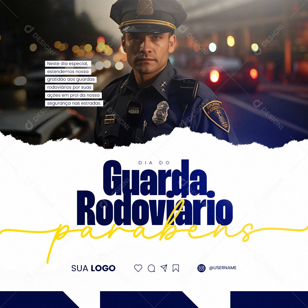 Dia do Guarda Rodoviário 23 De Julho Social Media PSD Editável