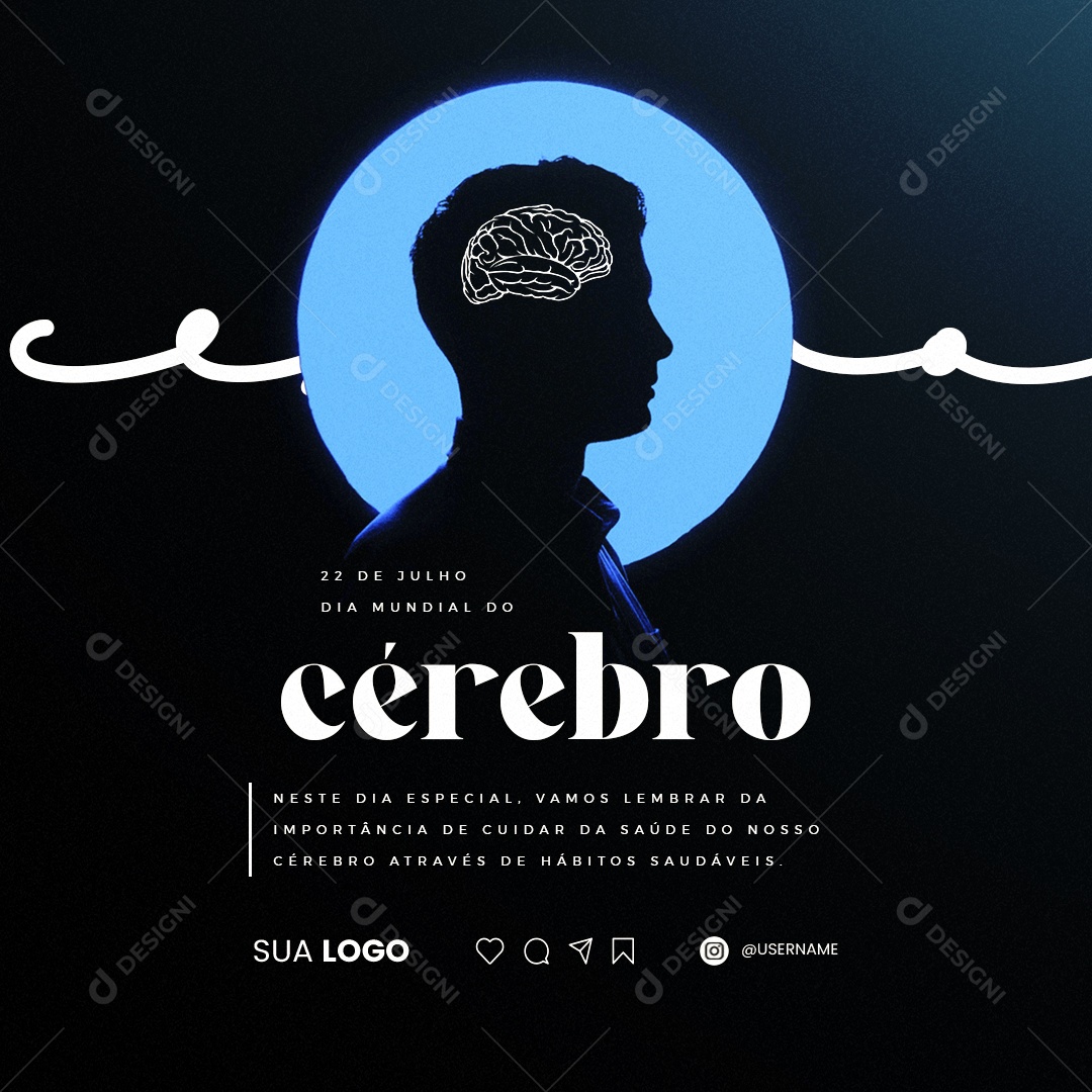 Dia Mundial Do Cérebro 22 De Julho Social Media PSD Editável