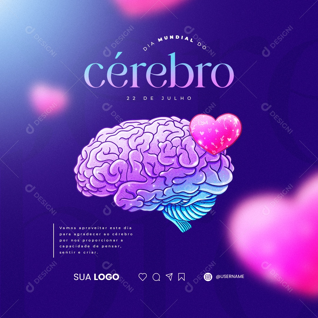 Dia Mundial Do Cérebro Vamos Aproveitar Este Dia Social Media PSD Editável