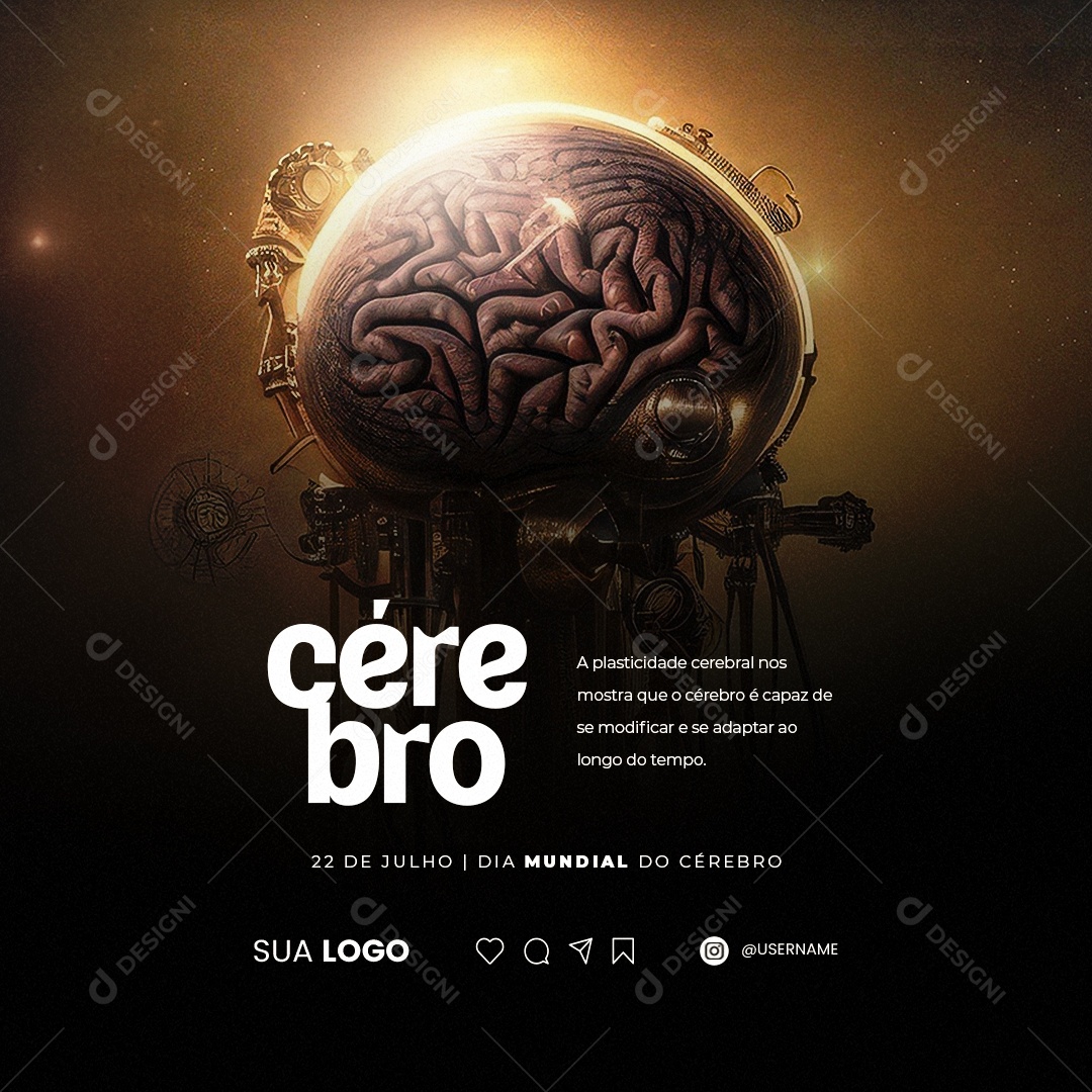 Dia Mundial Do Cérebro 22 De Julho Social Media PSD Editável