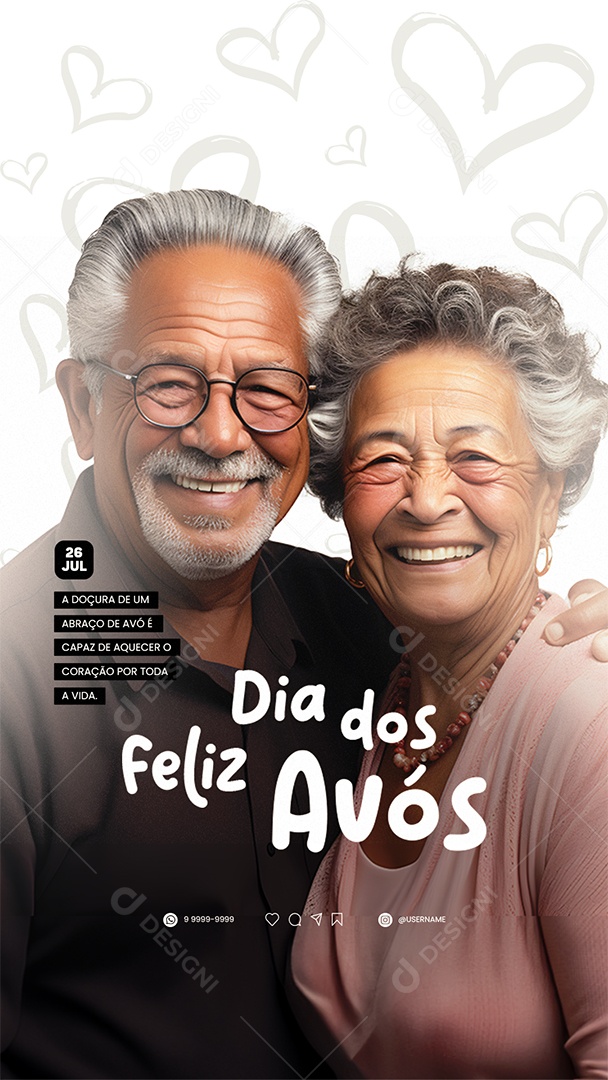 Story Dia dos Avós A Doçura De Um Abraço Social Media PSD Editável
