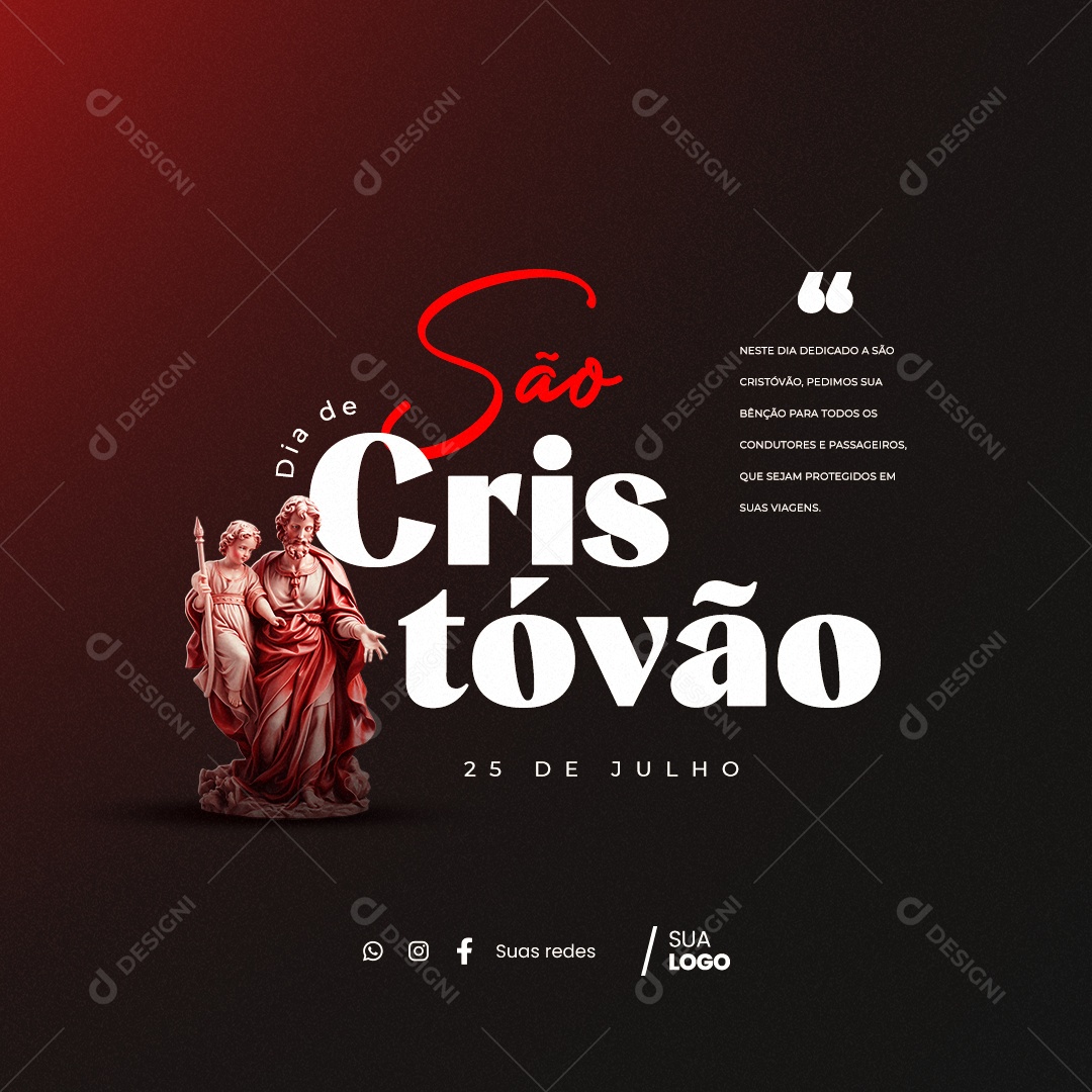 Dia de São Cristóvão 25 De Julho Social Media PSD Editável