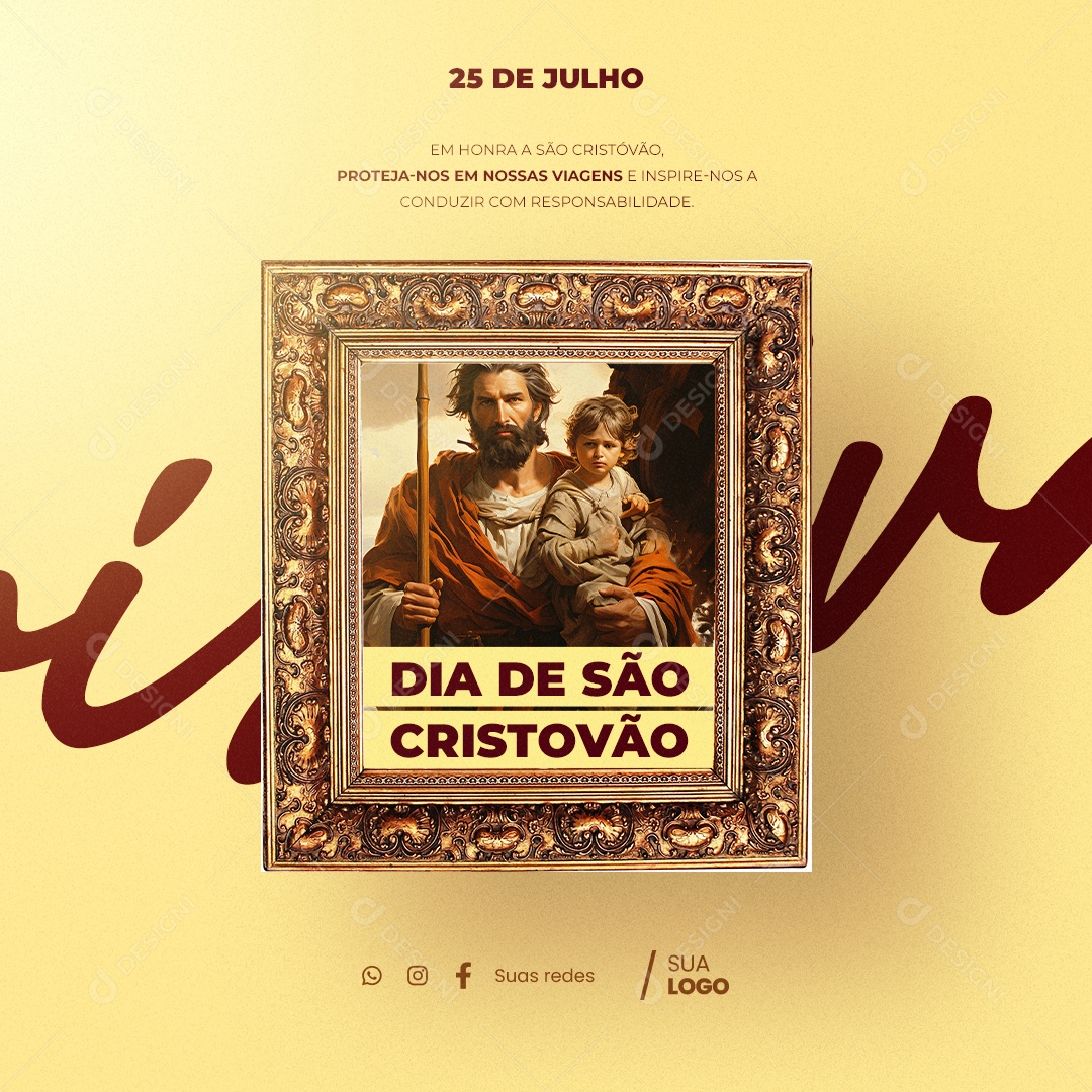 Dia de São Cristóvão 25 De Julho Social Media PSD Editável