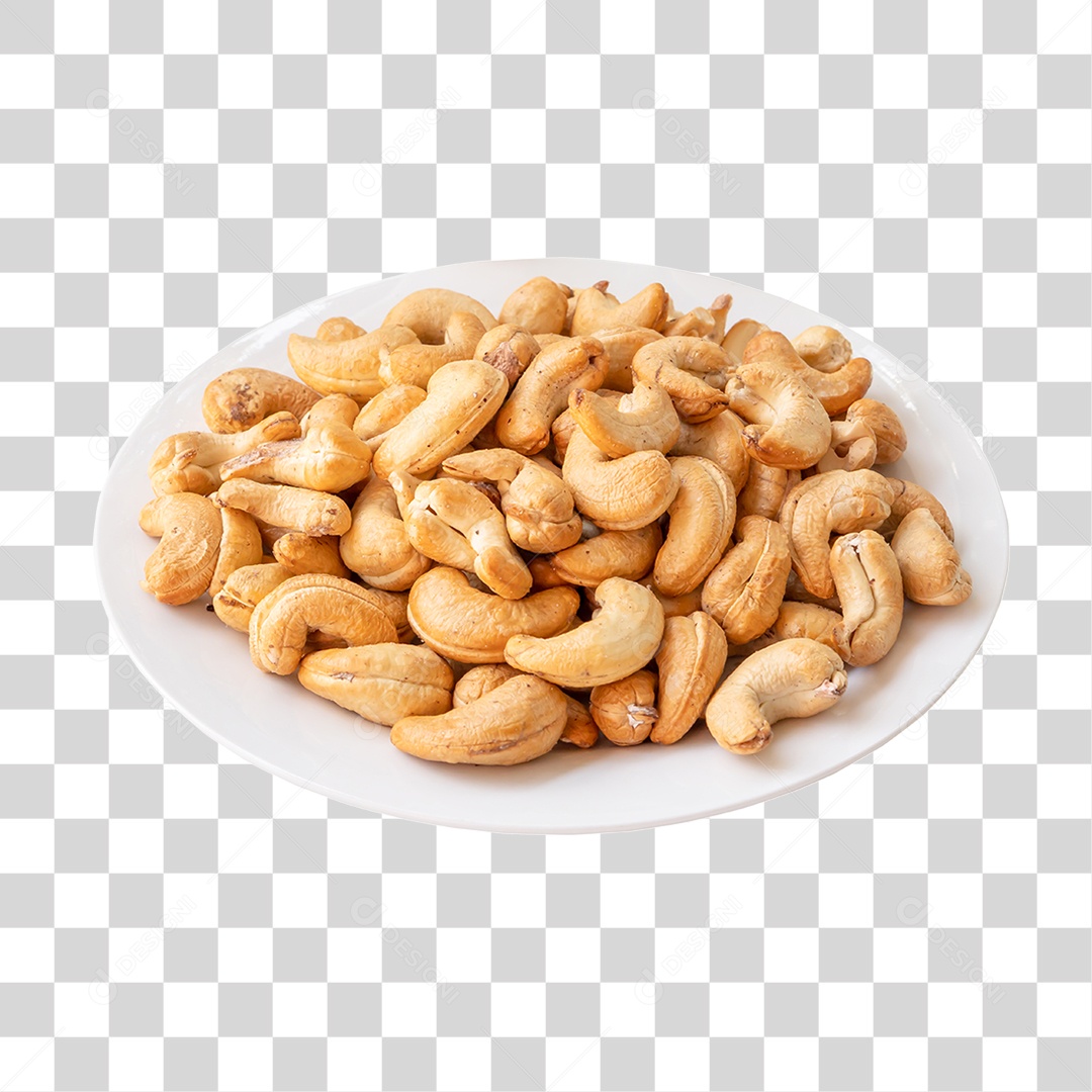 Prato com Castanhas de Caju PNG Transparente