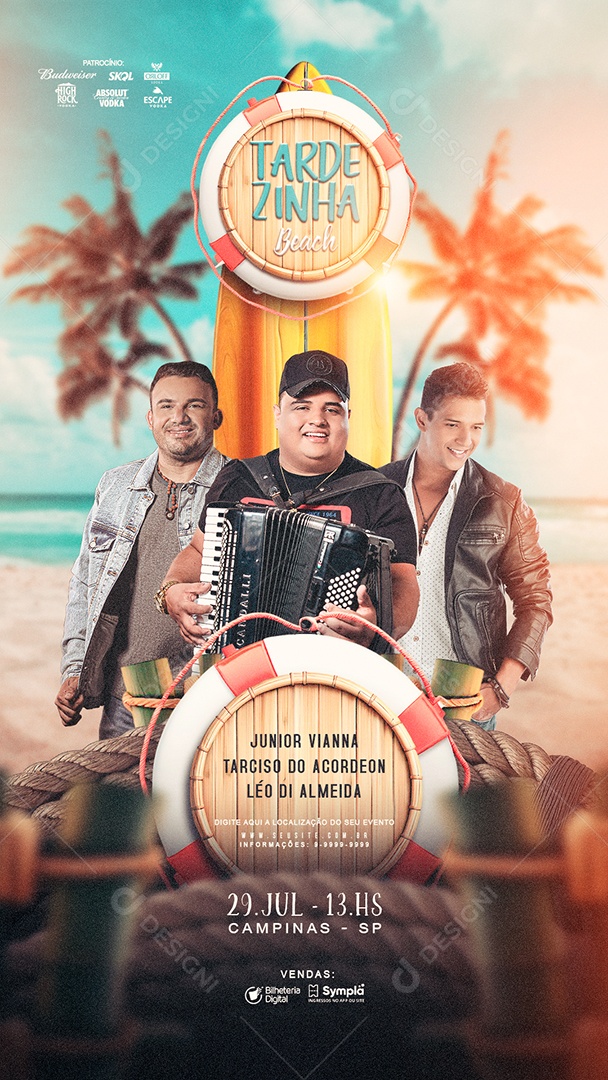 Social Media Flyer Story Tardezinha Beach PSD Editável