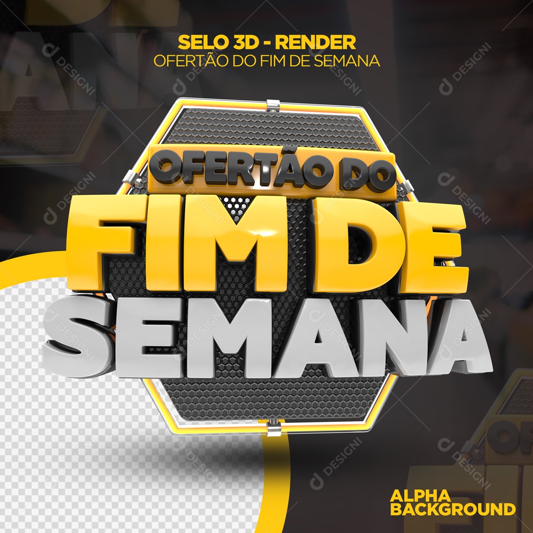 Selo 3D Ofertão Do Fim De Semana Supermercado Para Composição PSD