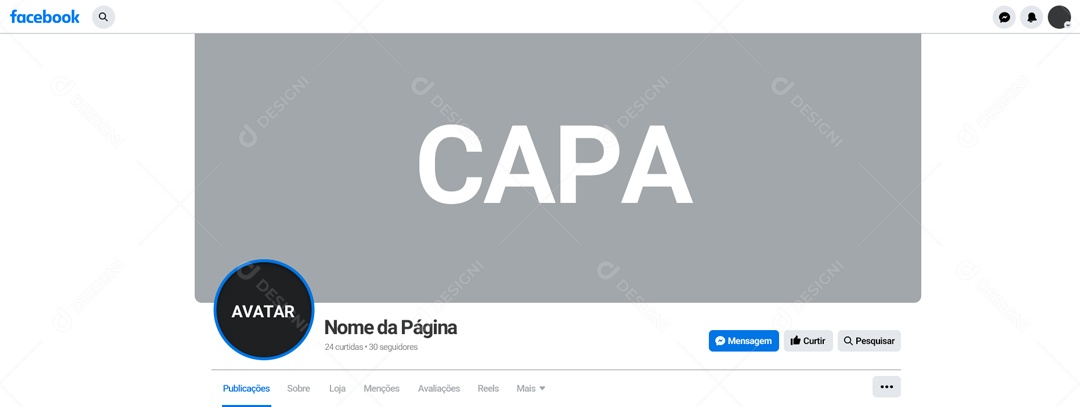 Perfil De Facebook Claro e Escuro PSD Editável