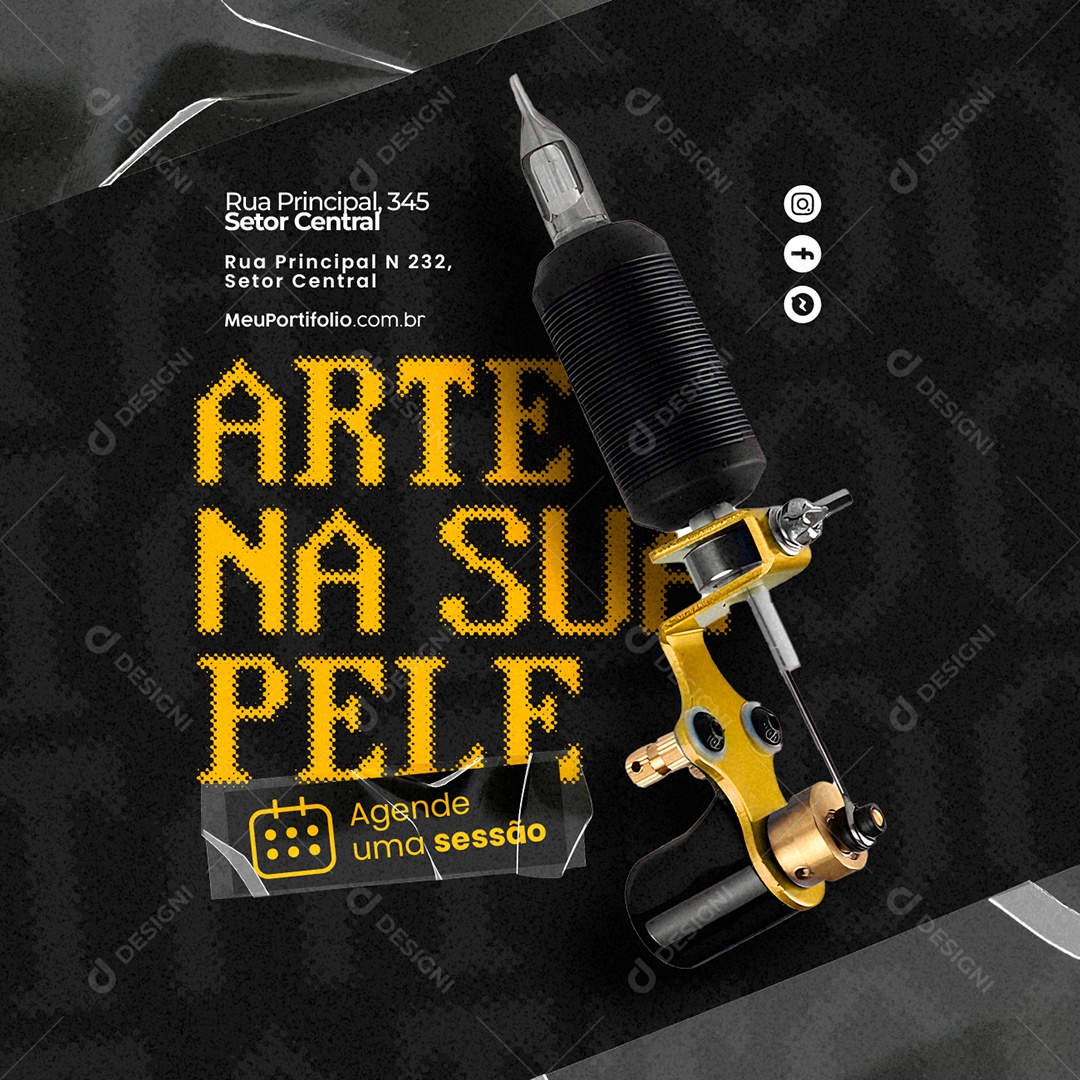 Social Media Tatuagem Arte na Sua Pele PSD Editável