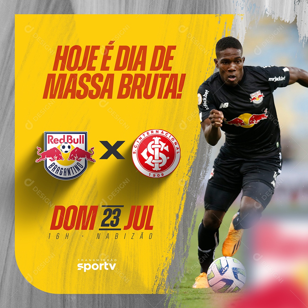 Futebol Red Bull Bragantino X Internacional Social Media PSD Editável