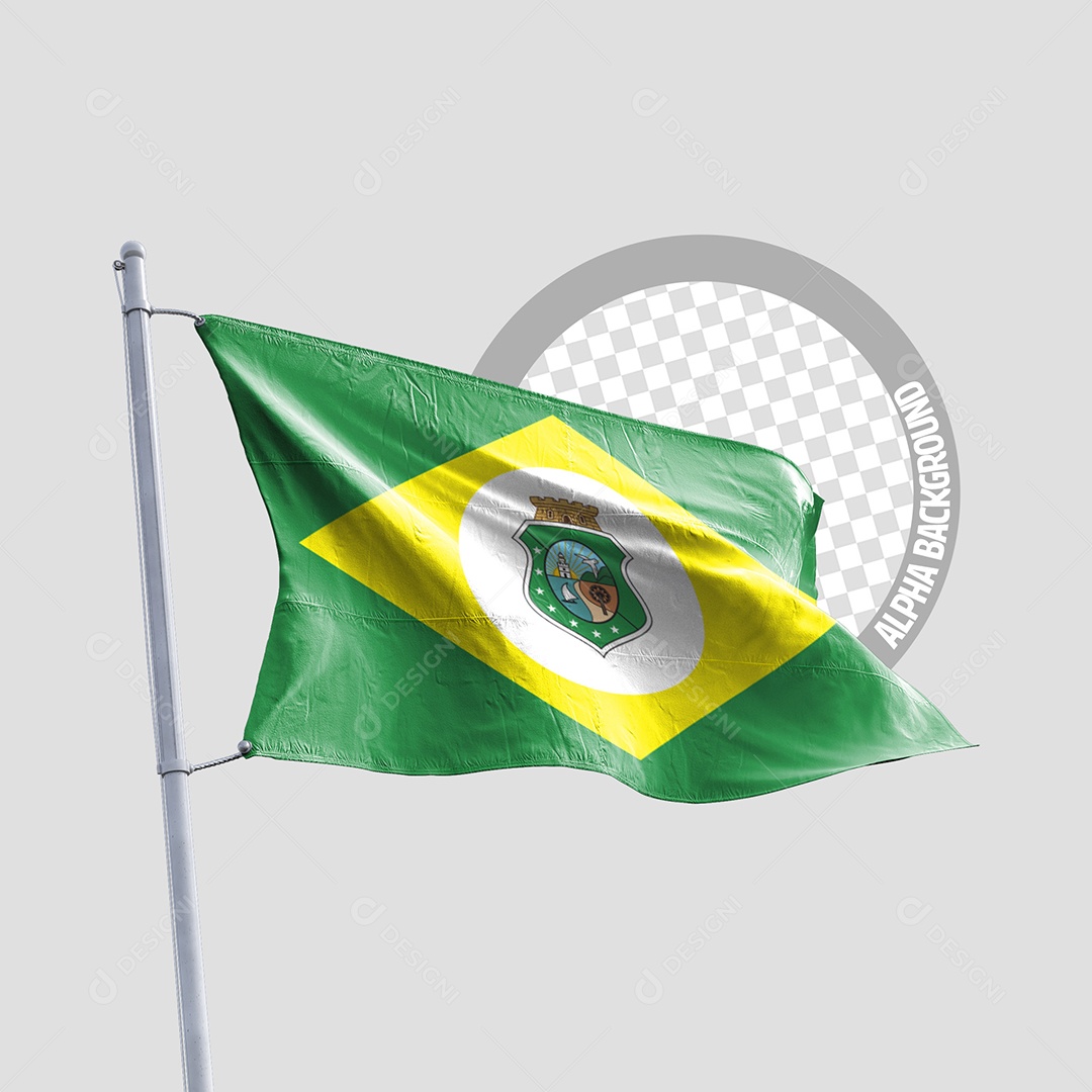 Elemento 3D Bandeira Do Brasil Para Composição PSD