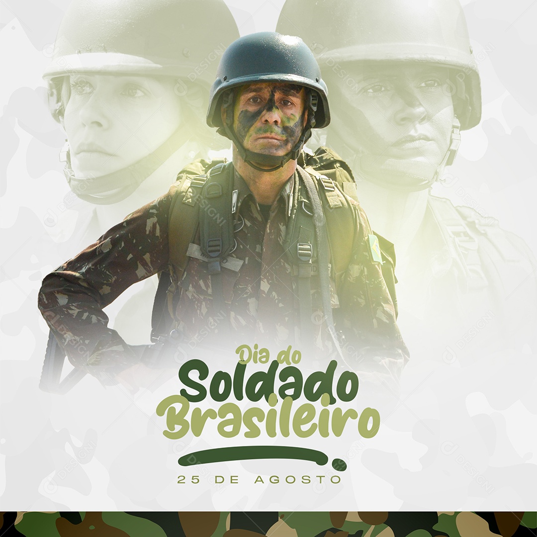 Social Media Dia Do Soldado Brasileiro 25 De Agosto PSD Editável