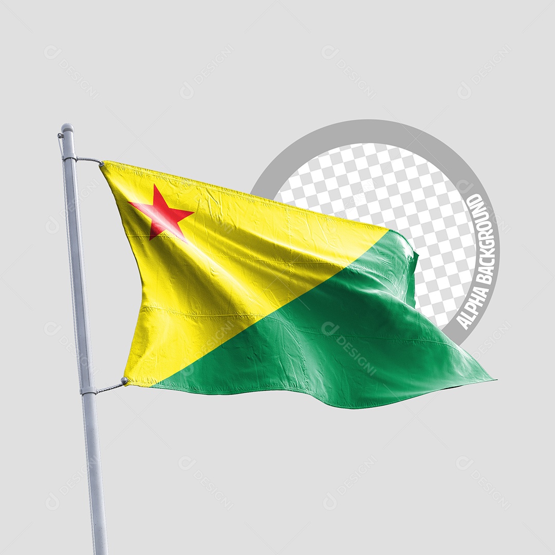 Elemento 3D Bandeira Do Acre Para Composição PSD