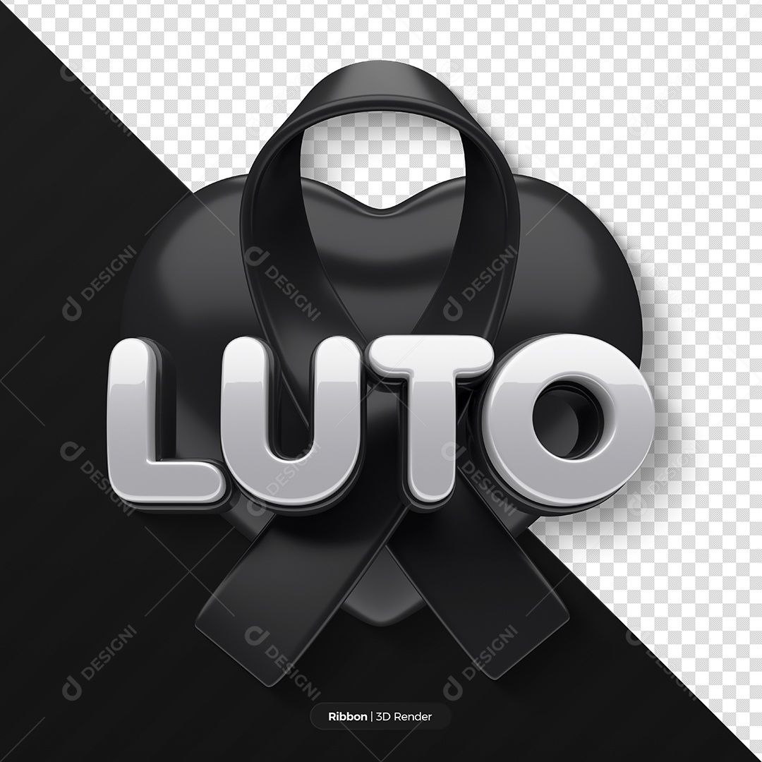 Selo 3D de Luto para Composição PSD