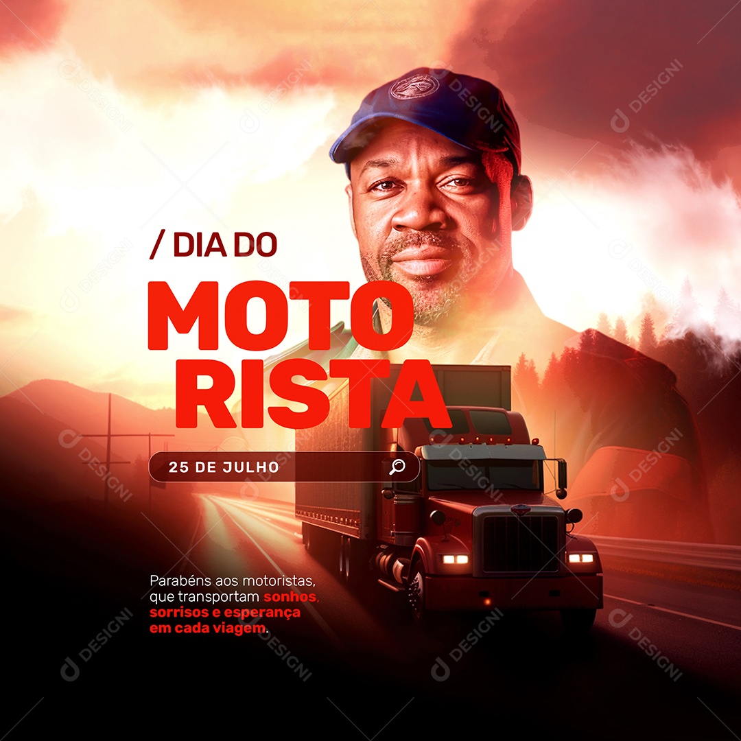 Social Media Dia Do Motorista 25 De Julho Cada Viagem PSD Editável