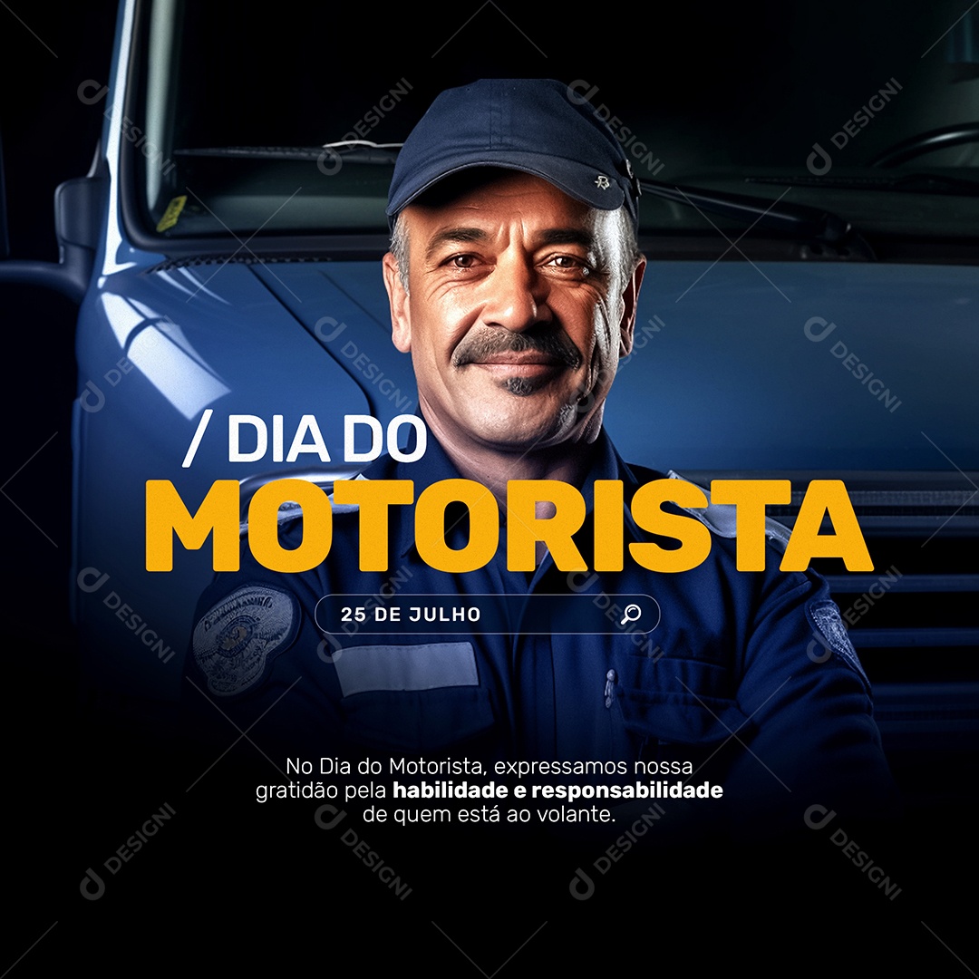 Dia Do Motorista Habilidade e Responsabilidade Social Media PSD Editável