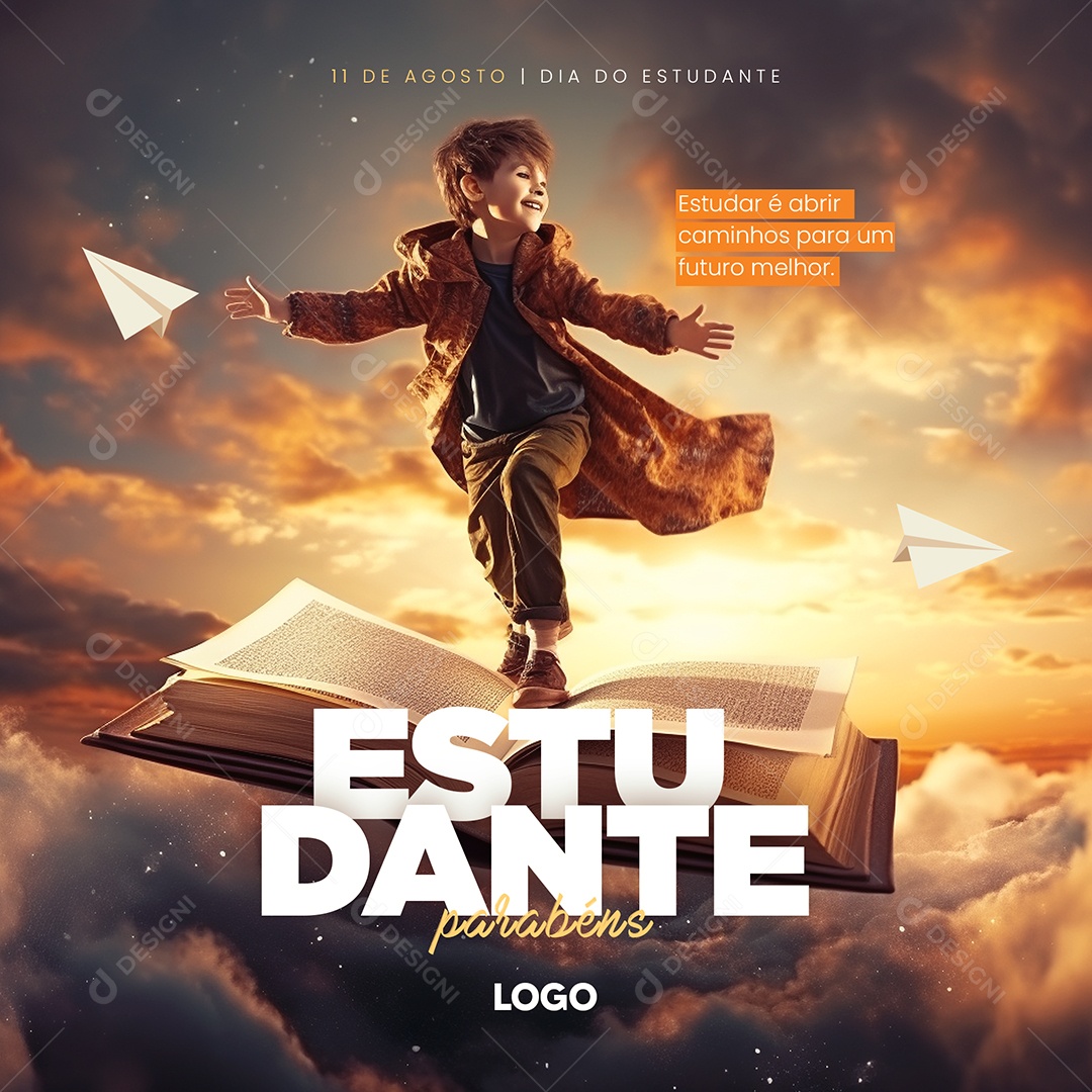 Dia Do Estudante 11 De Agosto Social Media PSD Editável