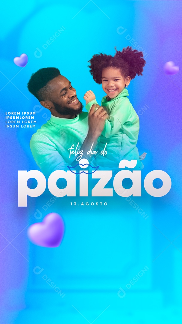 Social Media Feliz Dia Do Paizão 13 De Agosto PSD Editável