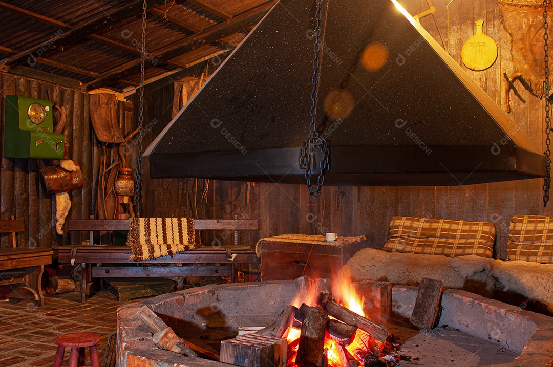 Detalhes de objetos da casa antiga na fazenda