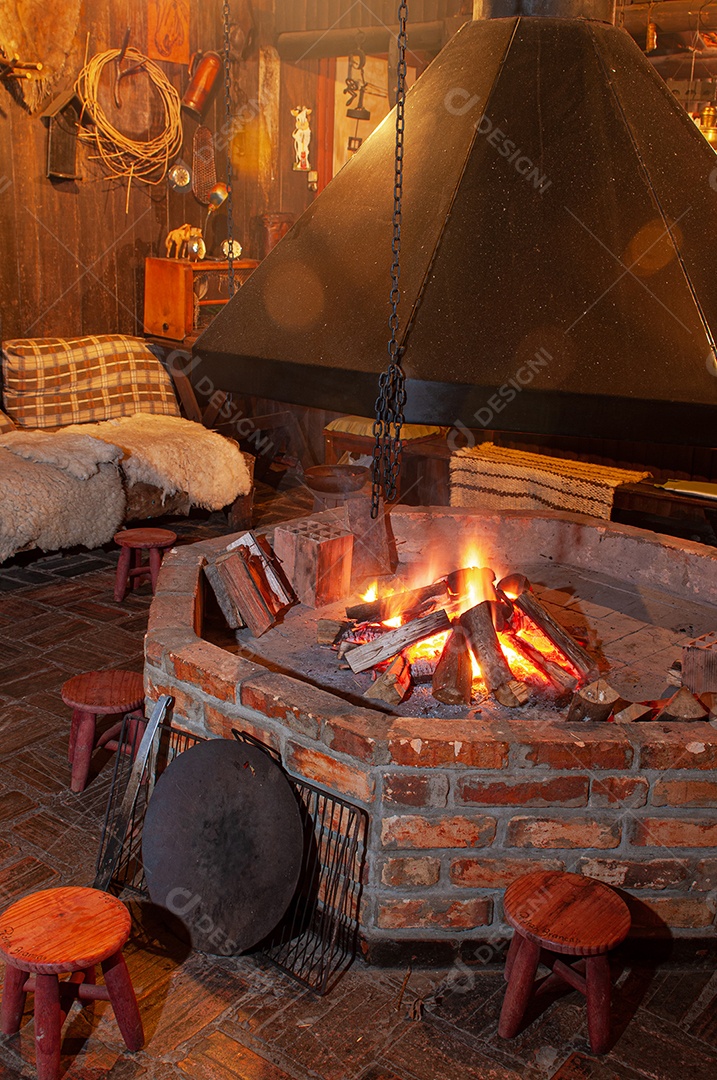 Detalhes de objetos da casa antiga na fazenda
