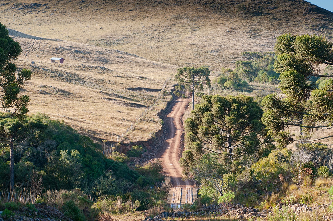 Vista das serras do campo