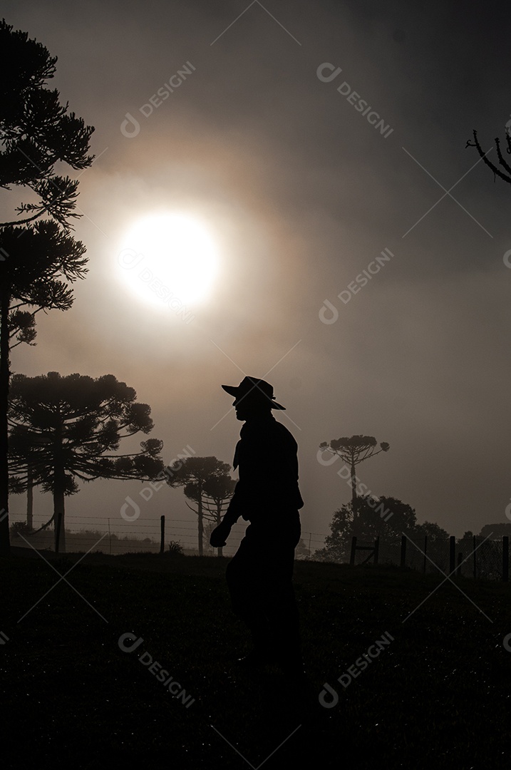 Homem trabalhando no campo