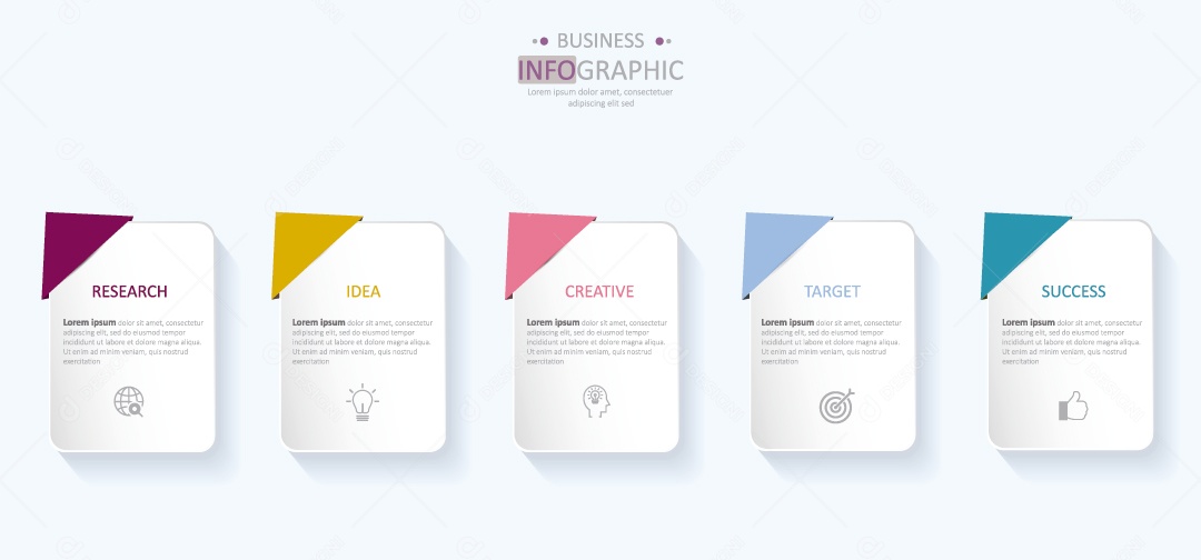 Infográficos Coloridos Ilustração Vetor EPS