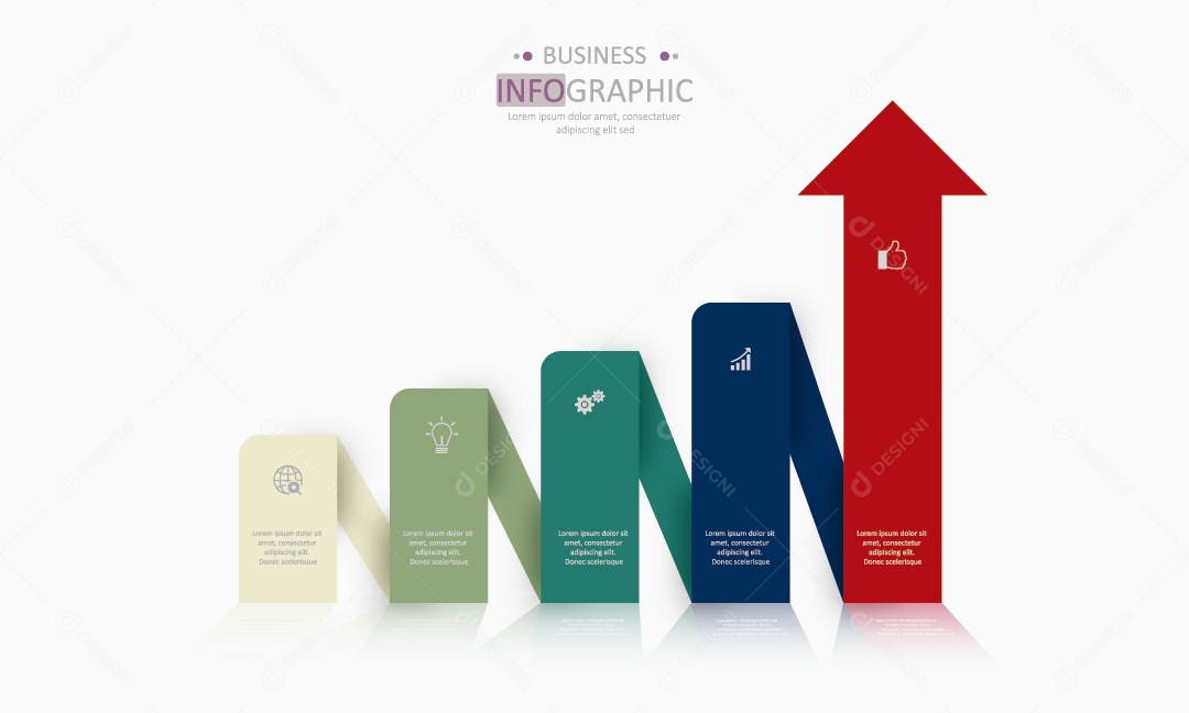 Infográficos Coloridos Ilustração Vetor EPS
