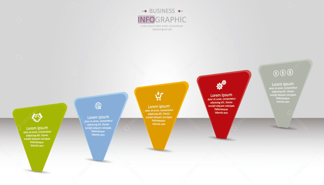 Infográficos Coloridos Ilustração Vetor EPS