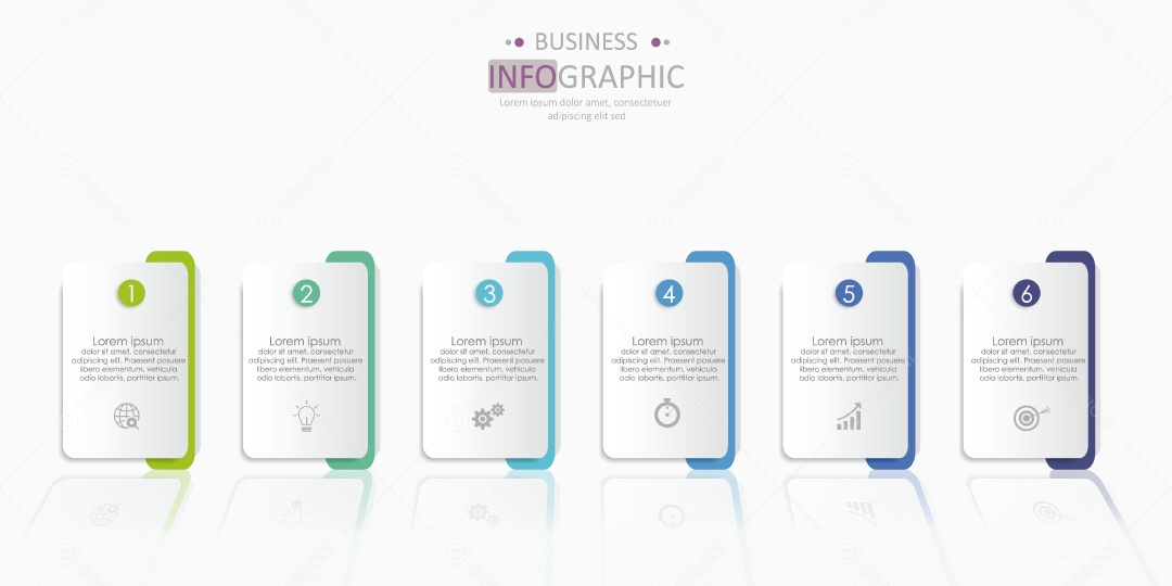 Infográficos Coloridos Ilustração Vetor EPS