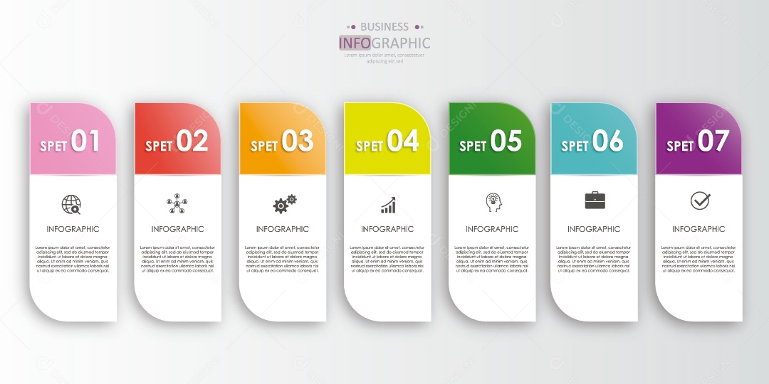 Infográficos Coloridos Ilustração Vetor EPS