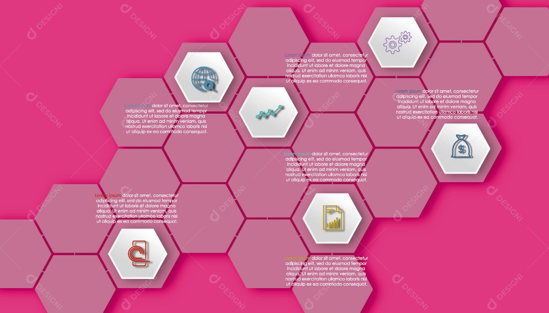 Infográficos Rosa Ilustração Vetor EPS