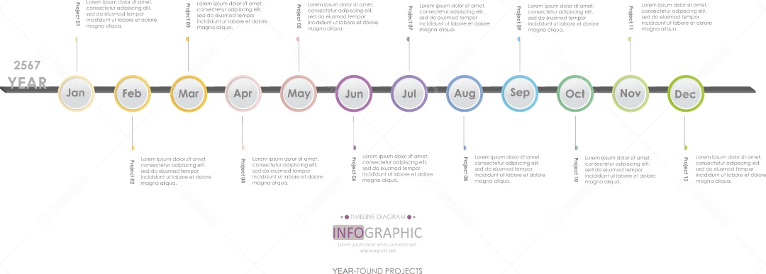 Infográficos Coloridos Ilustração Vetor EPS