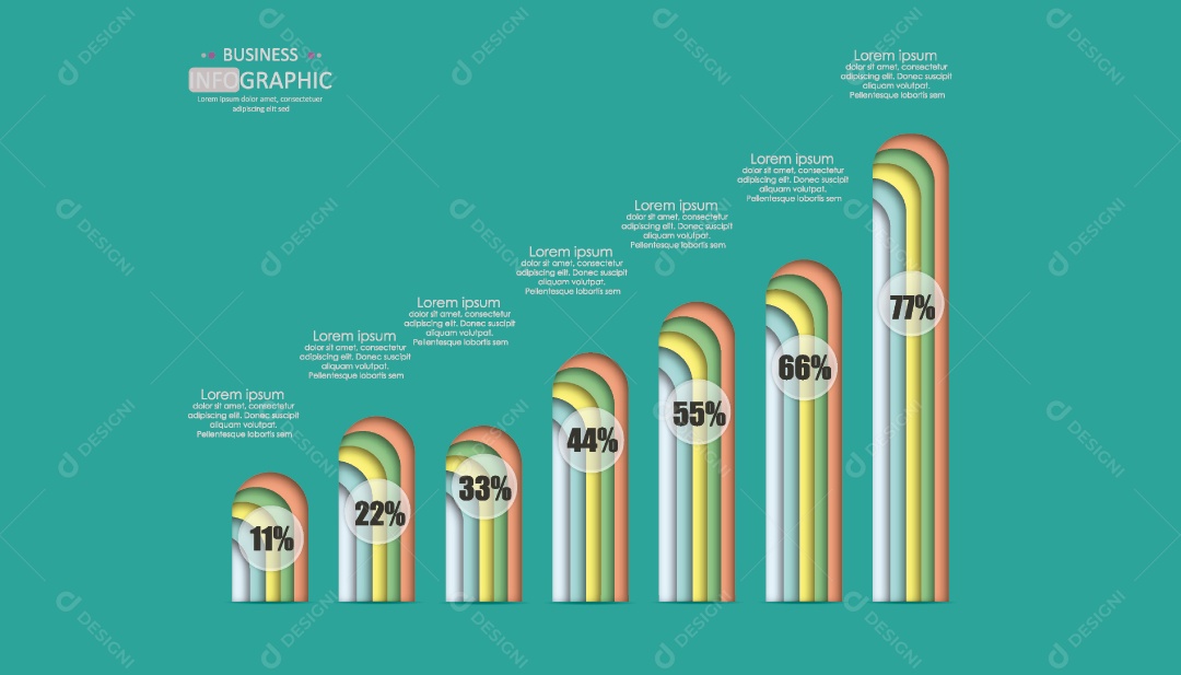 Infográficos Coloridos Ilustração Vetor EPS