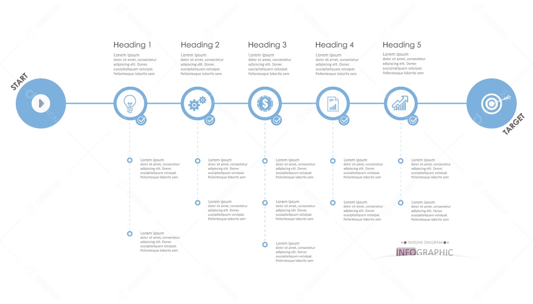 Infográficos Coloridos Ilustração Vetor EPS
