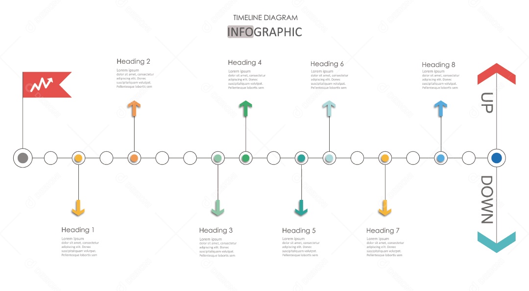 Infográficos Coloridos Ilustração Vetor EPS